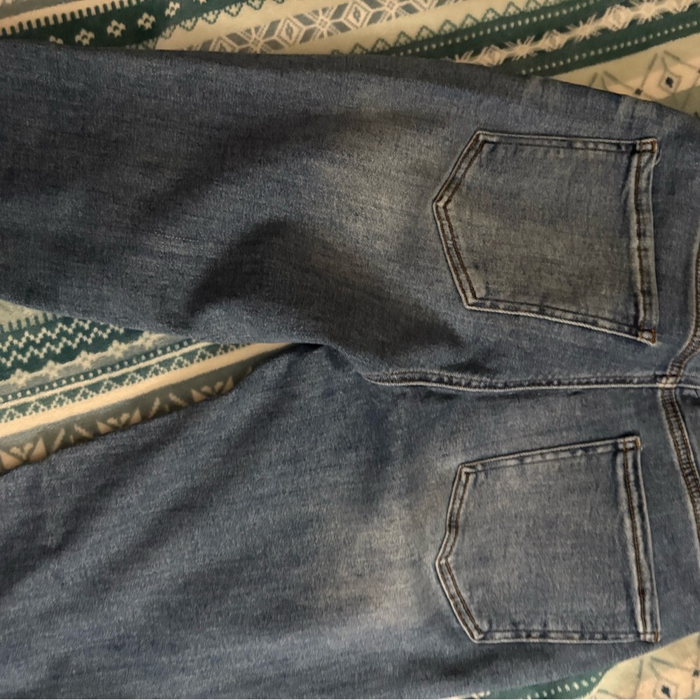 Wax Jean Women's Distressed Blue Boyfriend Jeans - Picture 2 of 5
